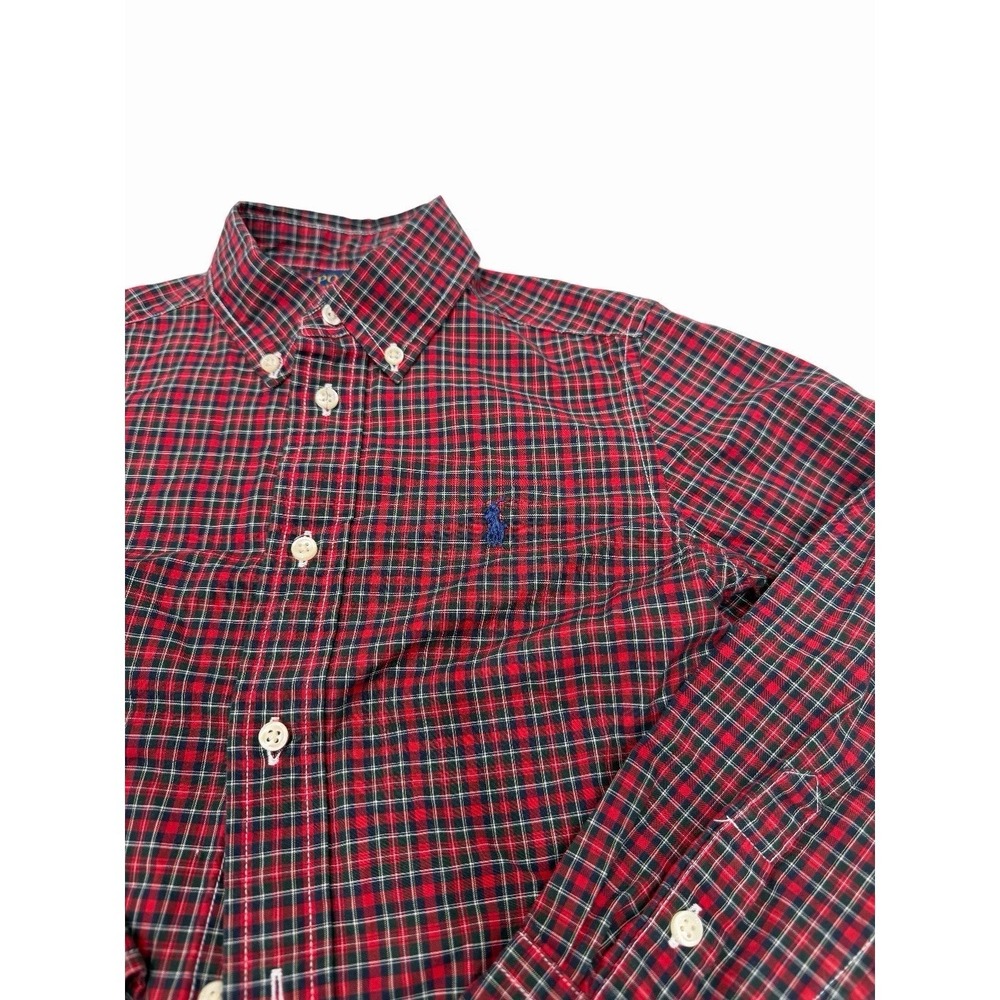 Polo Ralph‎ Lauren Boy Shirt Long Sleeve Embroided Logo Size 6